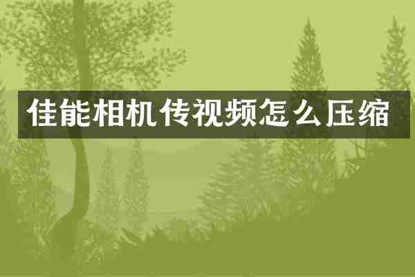 佳能相机传视频怎么压缩