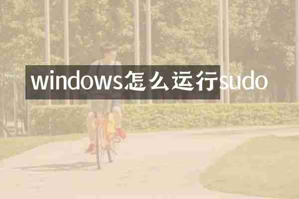 windows怎么运行sudo