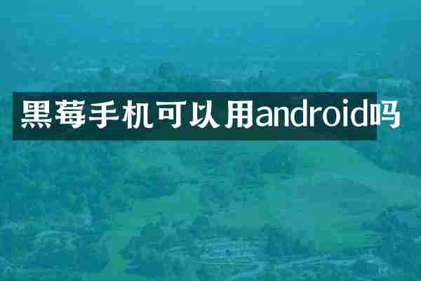 黑莓手机可以用android吗