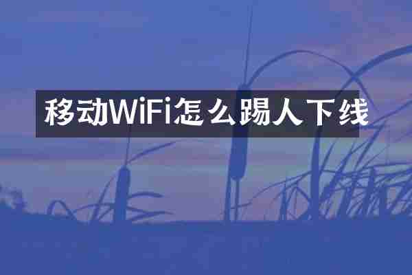 移动WiFi怎么踢人下线