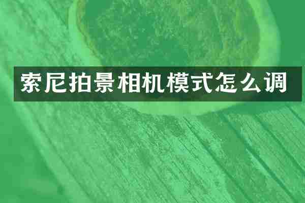 索尼拍景相机模式怎么调