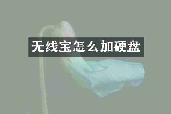 无线宝怎么加硬盘