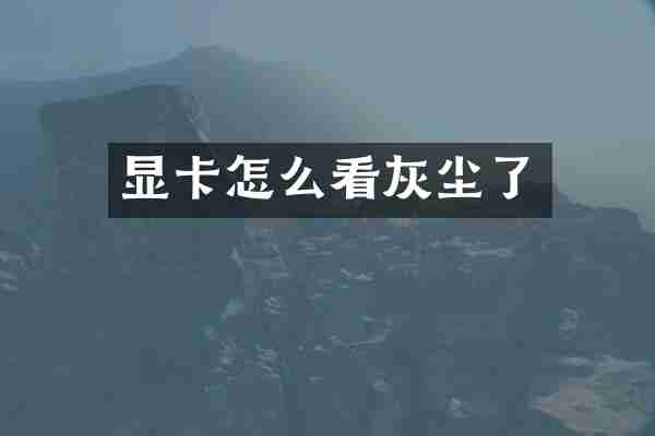 显卡怎么看灰尘了