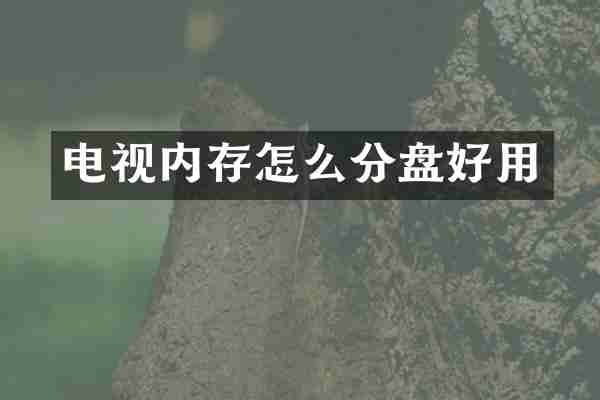电视内存怎么分盘好用