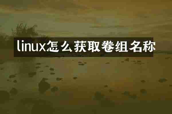 linux怎么获取卷组名称