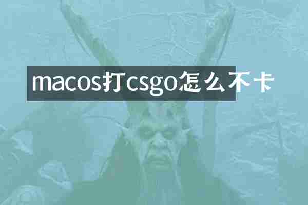 macos打csgo怎么不卡