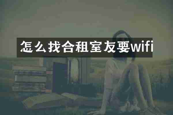 怎么找合租室友要wifi