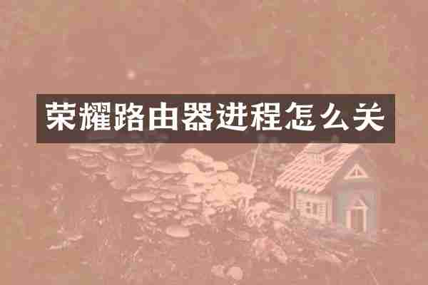 荣耀路由器进程怎么关