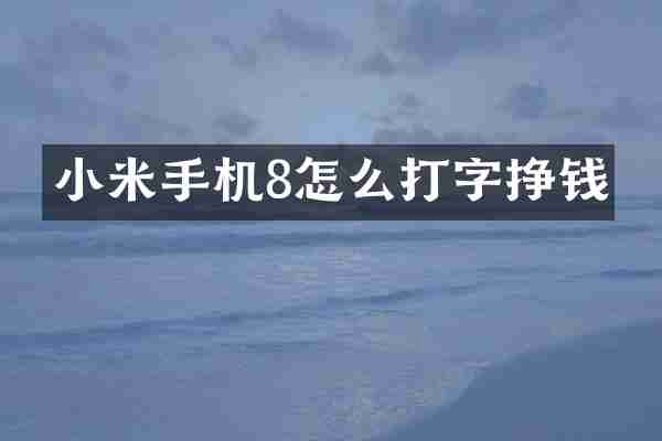 小米手机8怎么打字挣钱