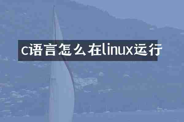 c语言怎么在linux运行