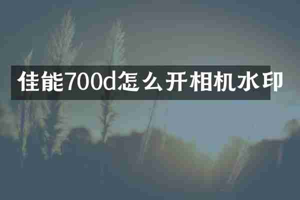 佳能700d怎么开相机水印