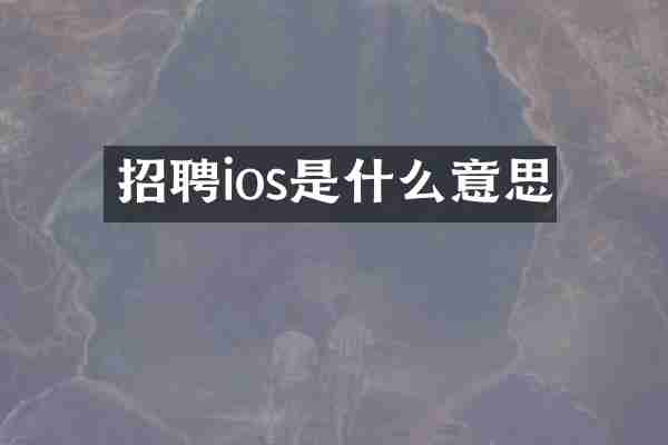 招聘ios是什么意思