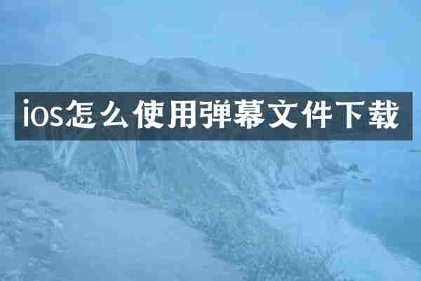 ios怎么使用弹幕文件下载