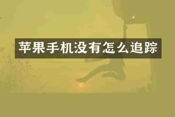 苹果手机没有怎么追踪