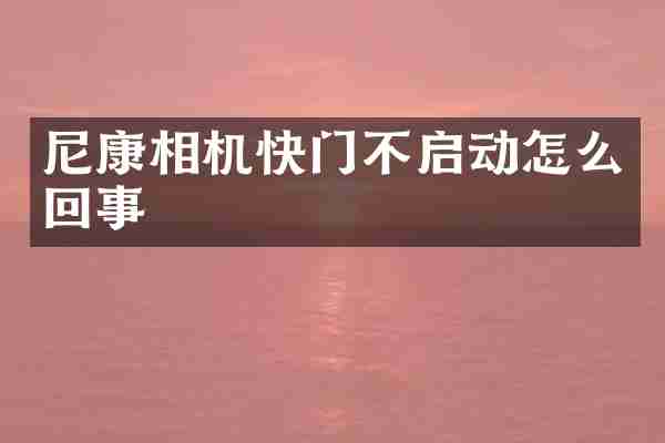 尼康相机快门不启动怎么回事