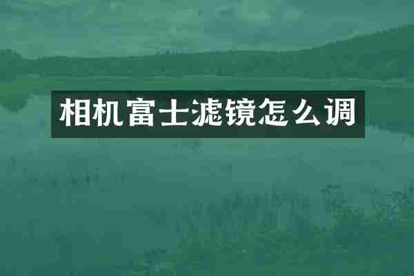 相机富士滤镜怎么调