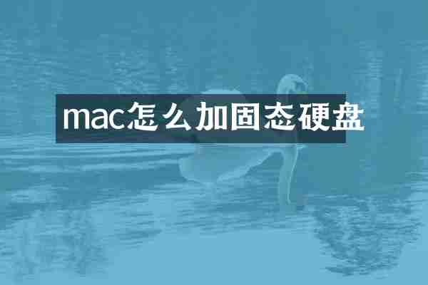 mac怎么加固态硬盘