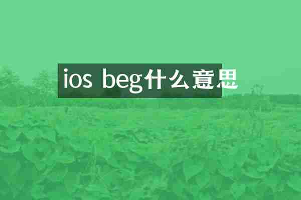 ios beg什么意思
