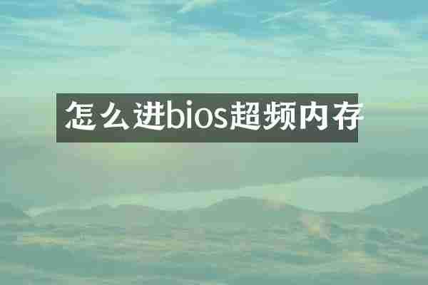 怎么进bios超频内存