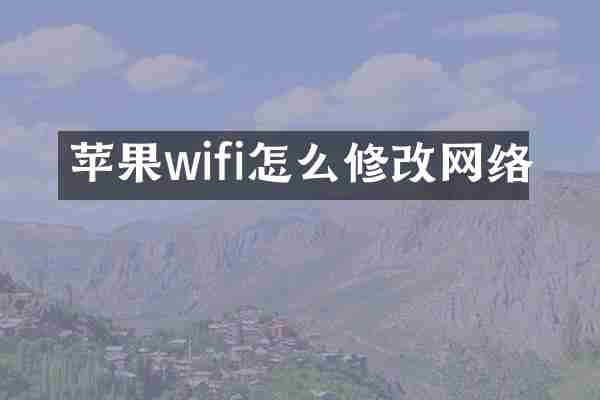 苹果wifi怎么修改网络