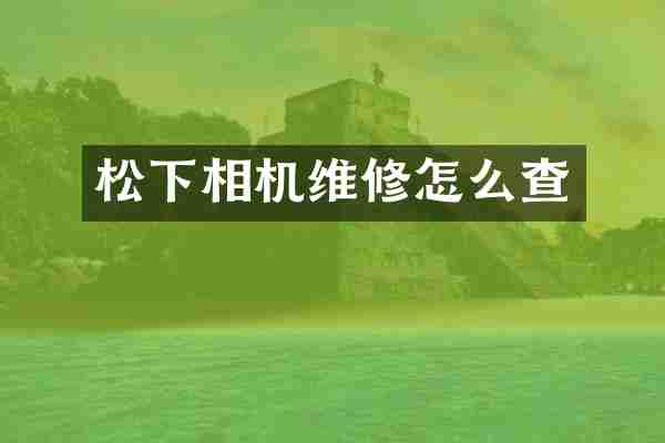 松下相机维修怎么查