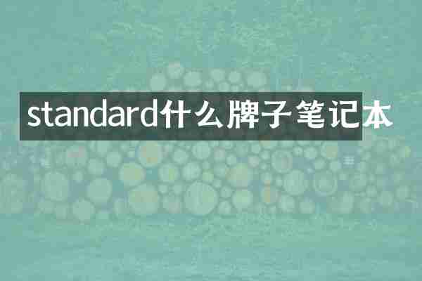 standard什么牌子笔记本
