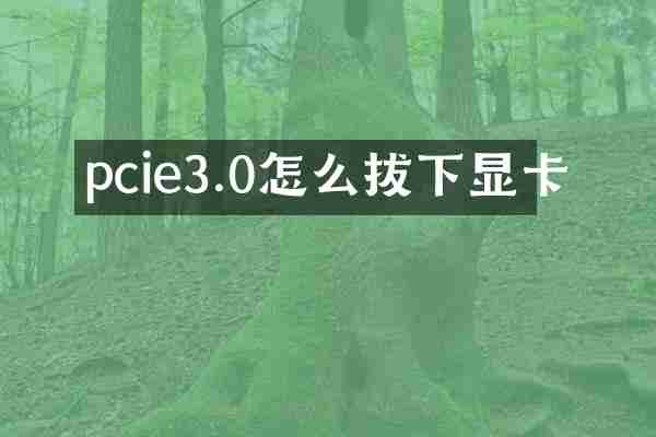 pcie3.0怎么拔下显卡