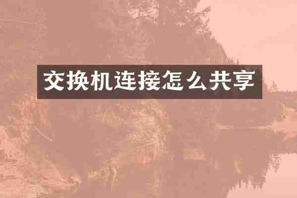 交换机连接怎么共享