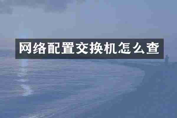 网络配置交换机怎么查