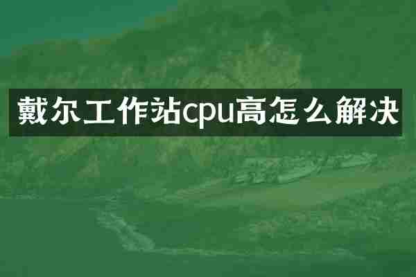 戴尔工作站cpu高怎么解决