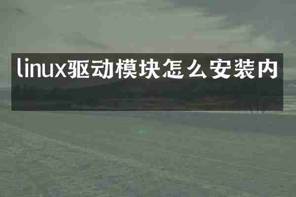linux驱动模块怎么安装内核