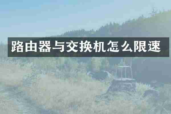 路由器与交换机怎么限速