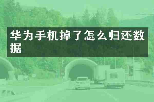 华为手机掉了怎么归还数据