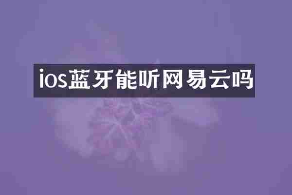 ios蓝牙能听网易云吗