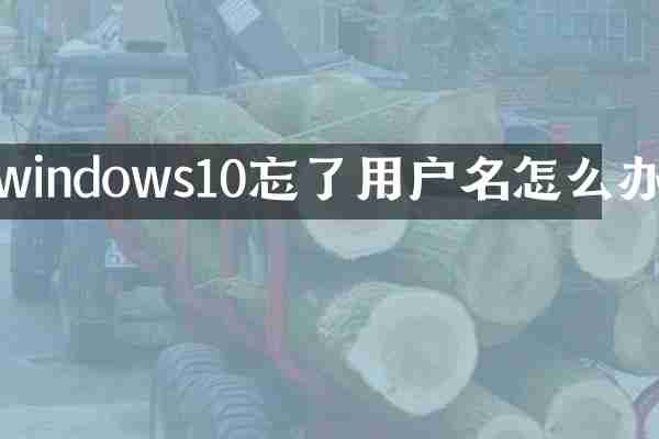 windows10忘了用户名怎么办