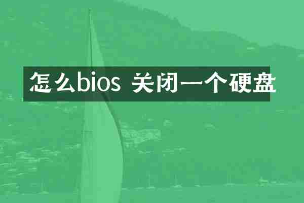 怎么bios 关闭一个硬盘