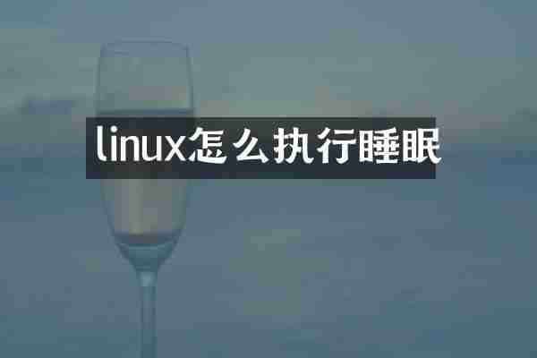 linux怎么执行睡眠