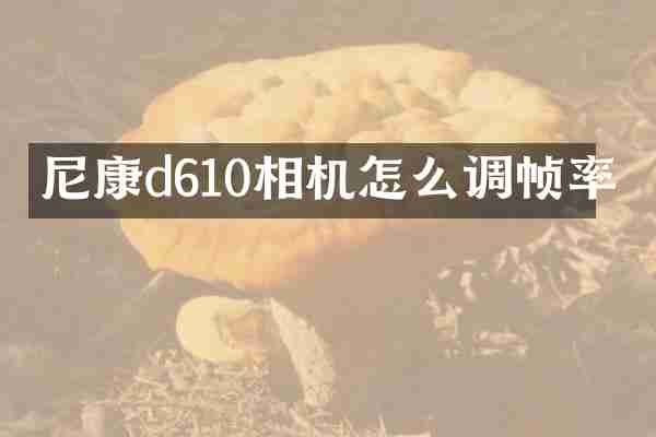 尼康d610相机怎么调帧率
