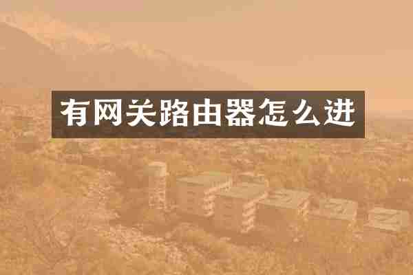 有网关路由器怎么进