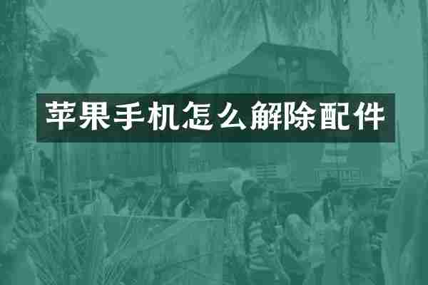 苹果手机怎么解除配件