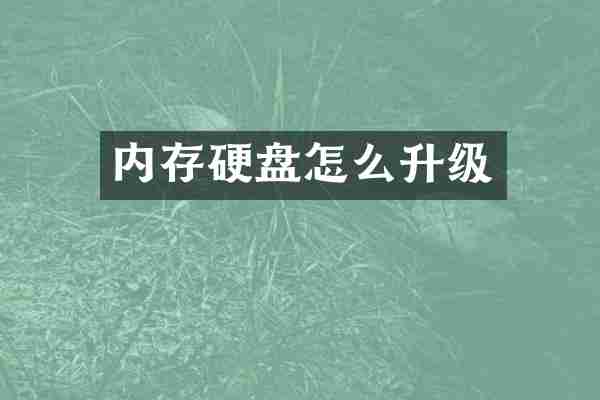 内存硬盘怎么升级