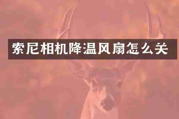 索尼相机降温风扇怎么关