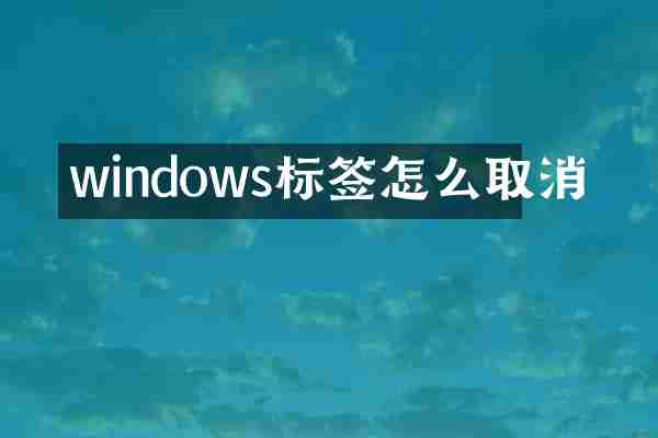 windows标签怎么取消