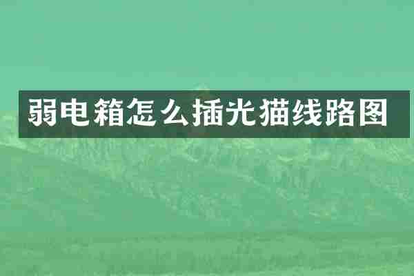 弱电箱怎么插光猫线路图