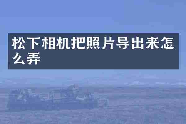 松下相机把照片导出来怎么弄