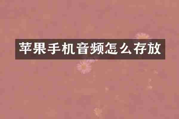苹果手机音频怎么存放