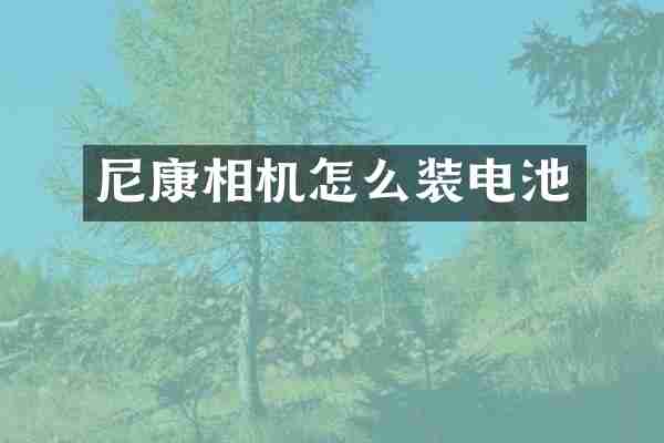 尼康相机怎么装电池