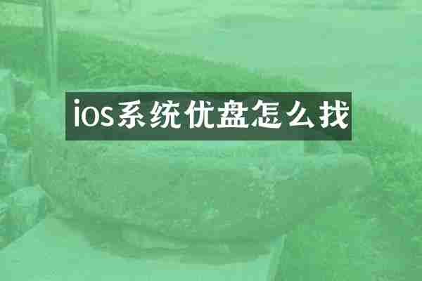 ios系统优盘怎么找