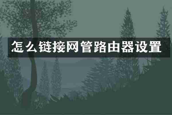 怎么链接网管路由器设置