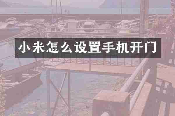 小米怎么设置手机开门